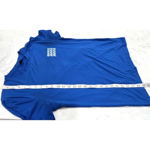 Romwe Mens Royal Blue Graphic Print Oversized T-Shirt Size S - Picture 7 of 7